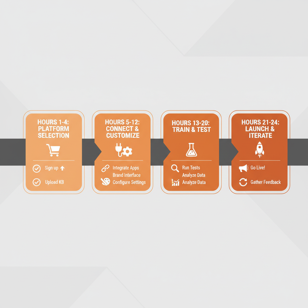 Diagram illustrating the step-by-step deployment of AI email agents.