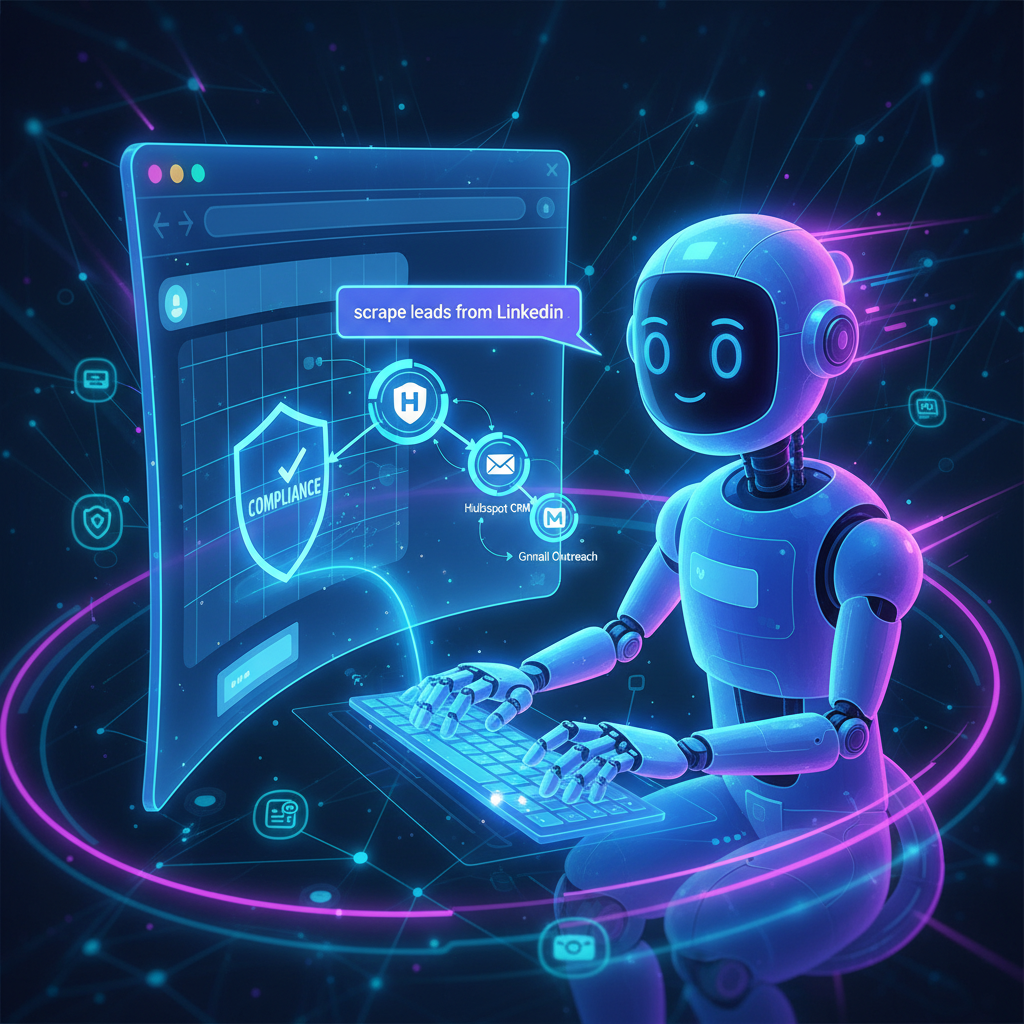 Illustration of Bardeen AI agent creating a playbook from natural language.