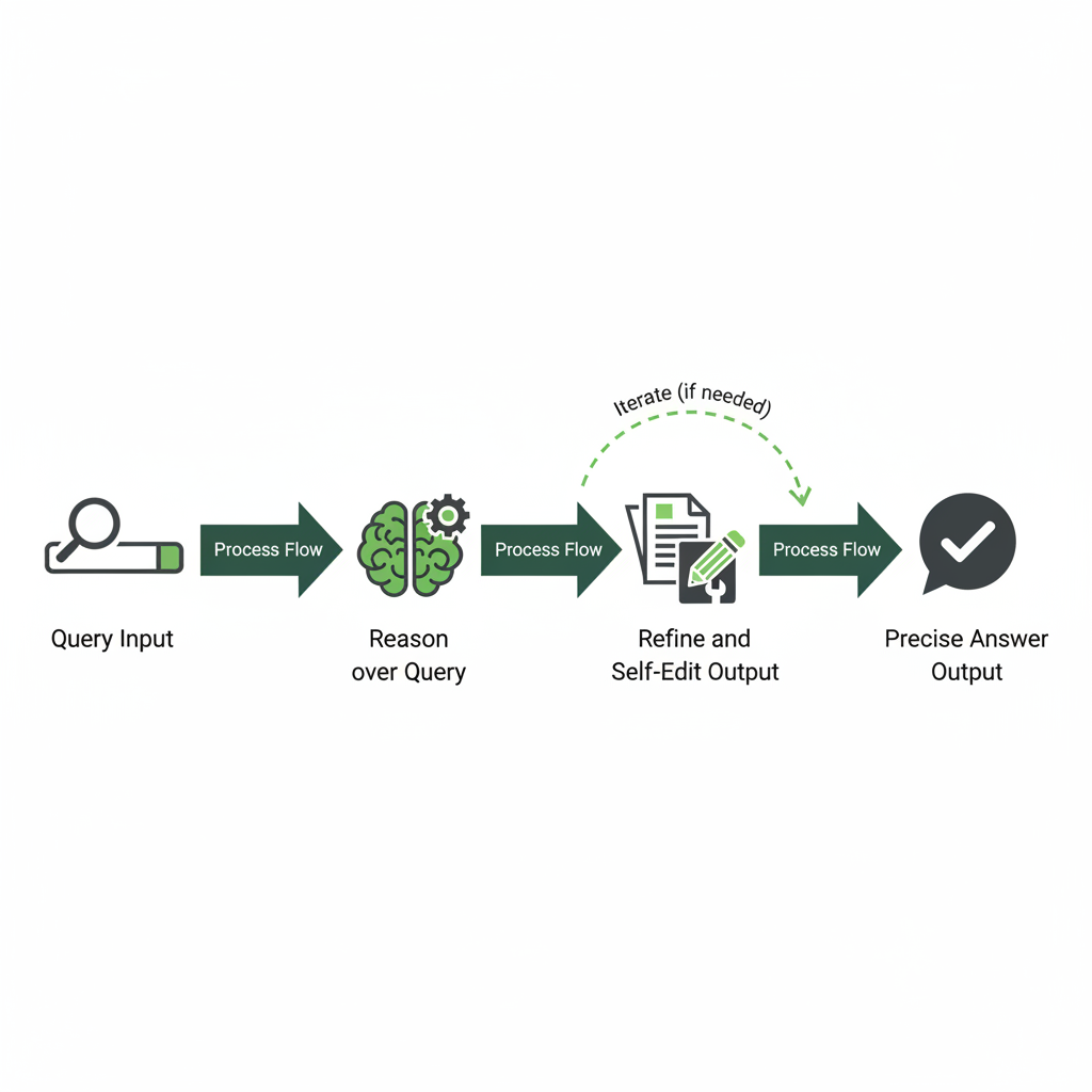 Diagram of Context-1's search agent workflow: query reasoning, context retrieval.