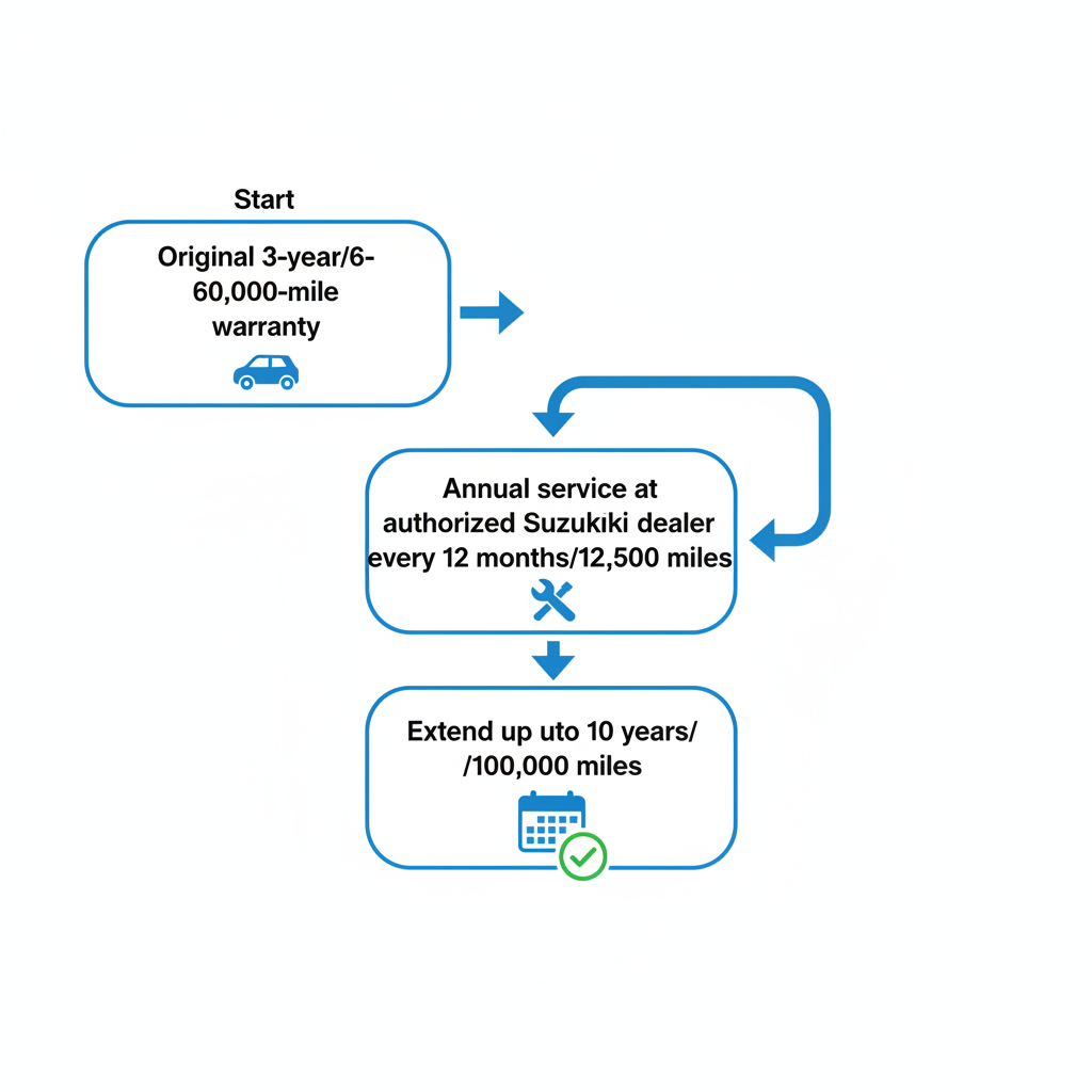 Flowchart diagram of Suzuki Swift warranty extension process