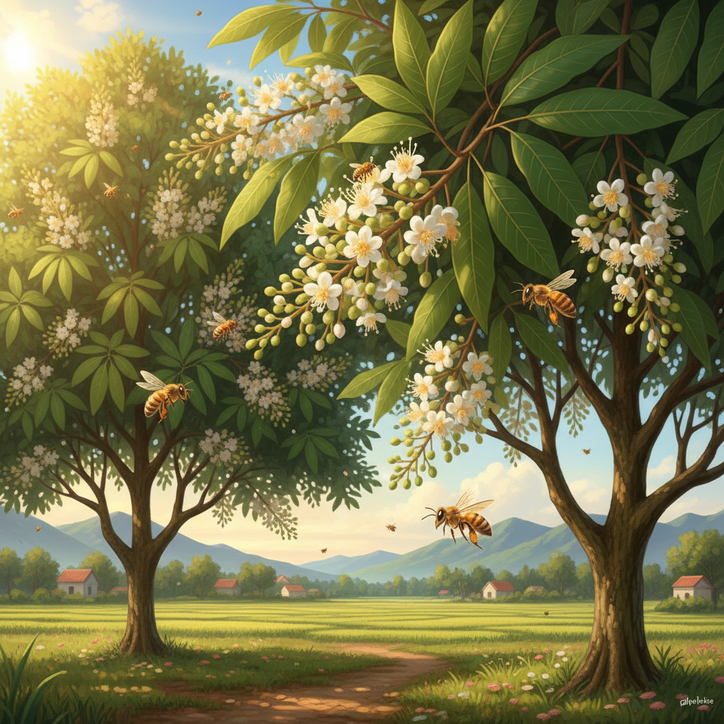 Vườn nhãn Hưng Yên với ong hút mật từ hoa nhãn