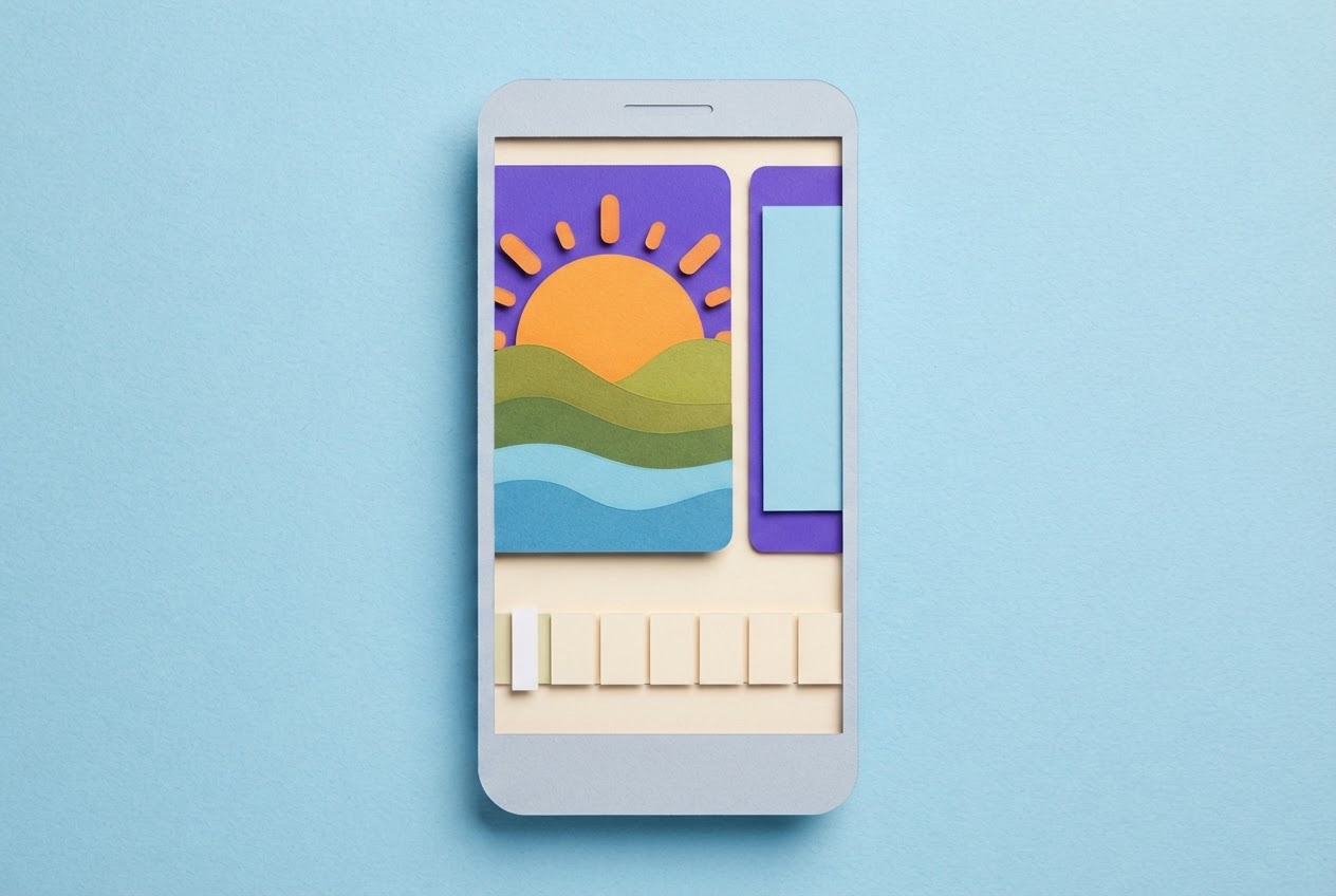 Smartphone displaying a vertical video next to a 9:16 frame and short timeline strip.