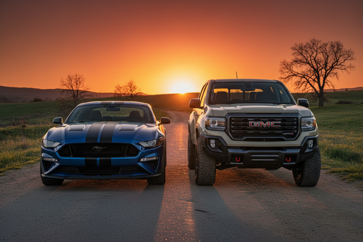 2026 Ford Mustang Dark Horse vs GMC Canyon AT4X Car Comparison