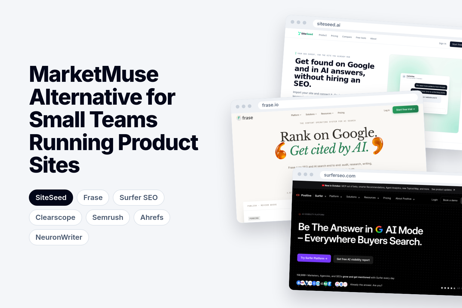 MarketMuse Alternative for Small Teams Running Product Sites